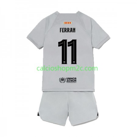 Barcellona Ferran Torres 11 Bambino Maglia Terza 2022/2023 Manica Corta (+ Pantaloncini)